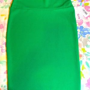 LULAROE CASSIE GREEN SMALL SKIRT (NWT)